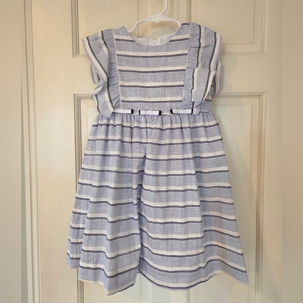 Florence Eisman Striped Blue And White Kids Dress